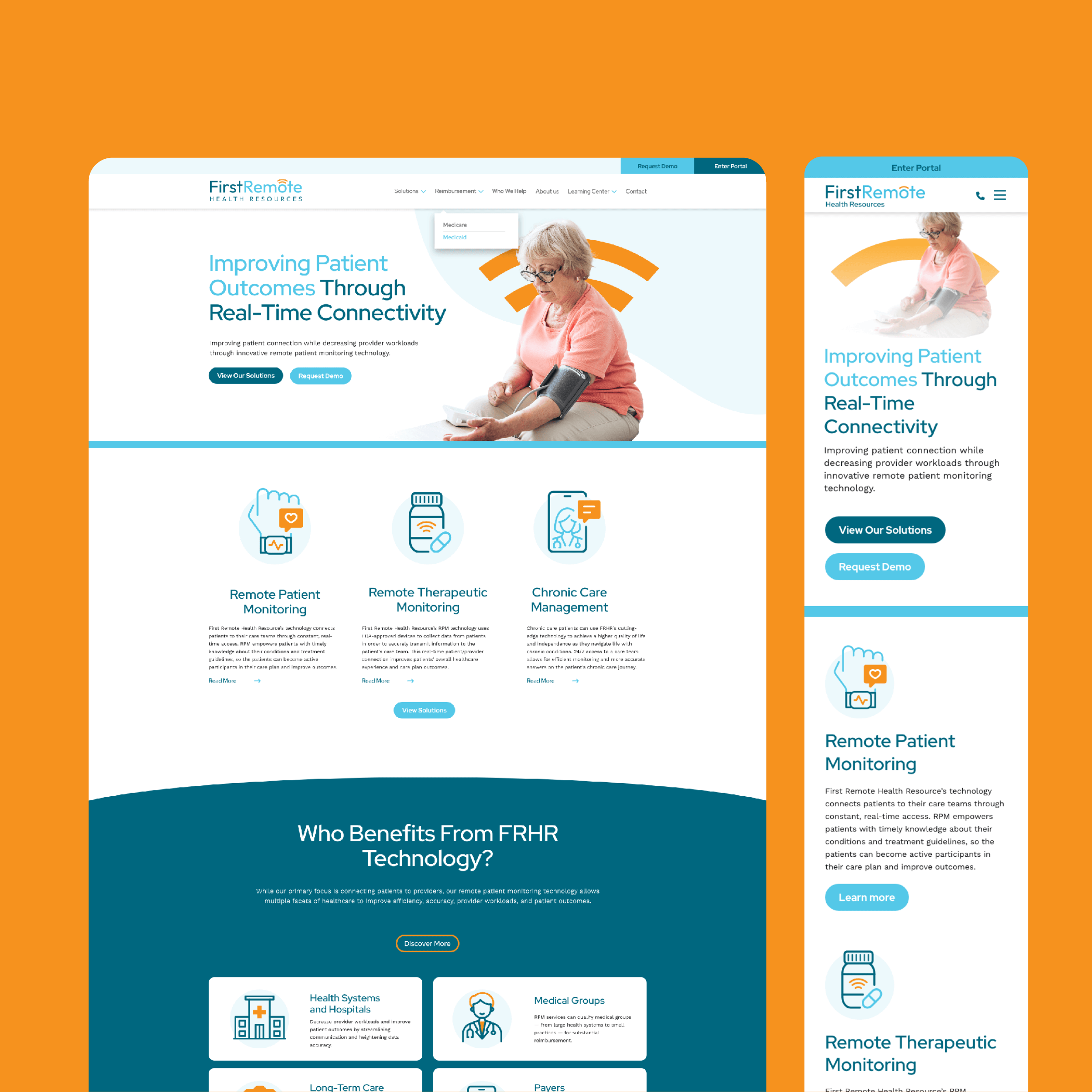 web design mockups for a med tech company